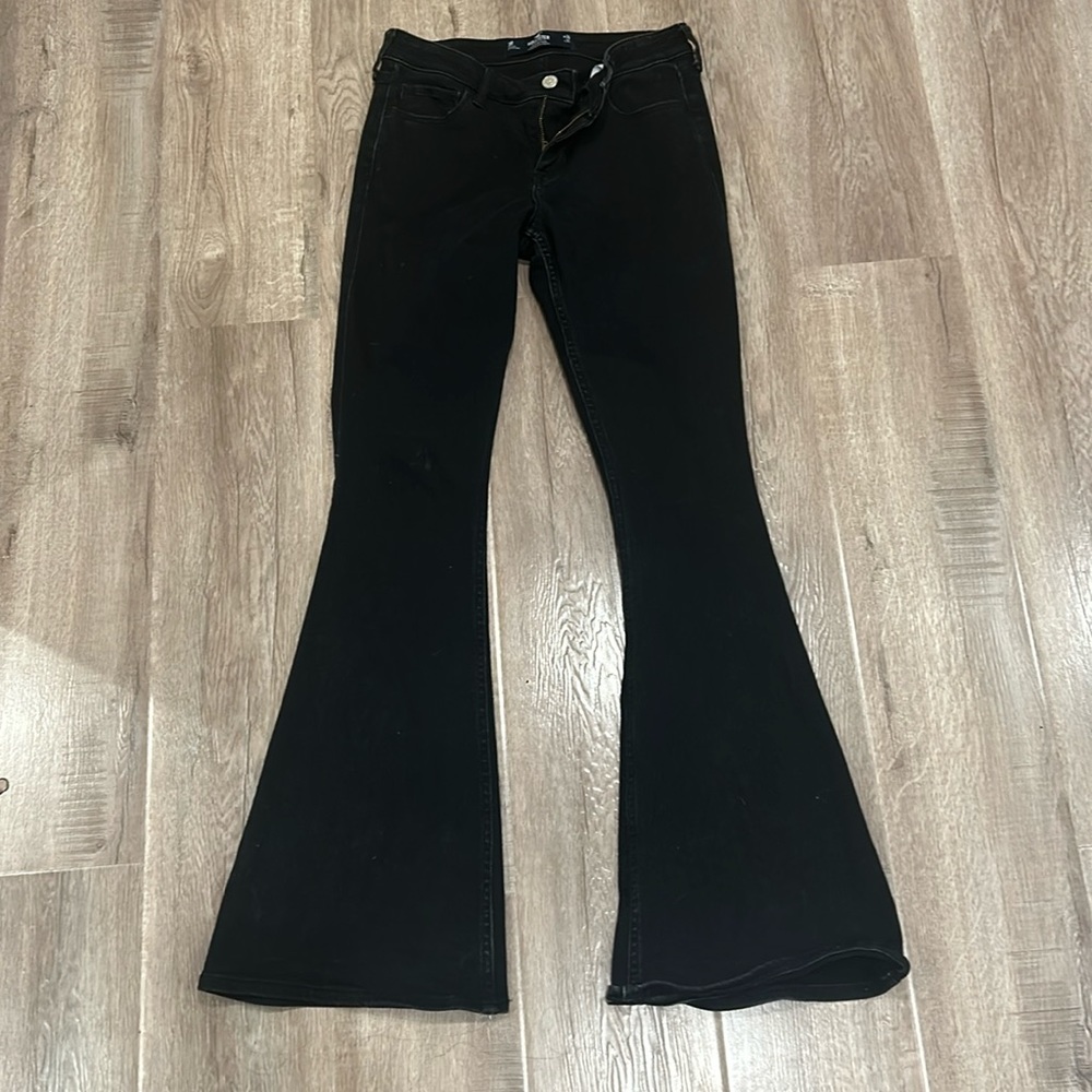 Hollister Black flared jeans low rise